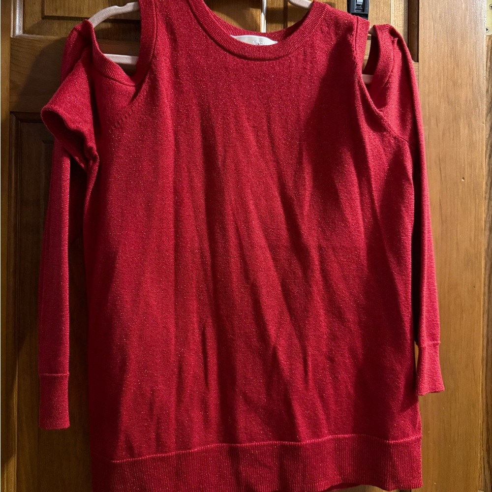 MICHAEL Michael Kors Cold Shoulder women’s medium Red Sweater